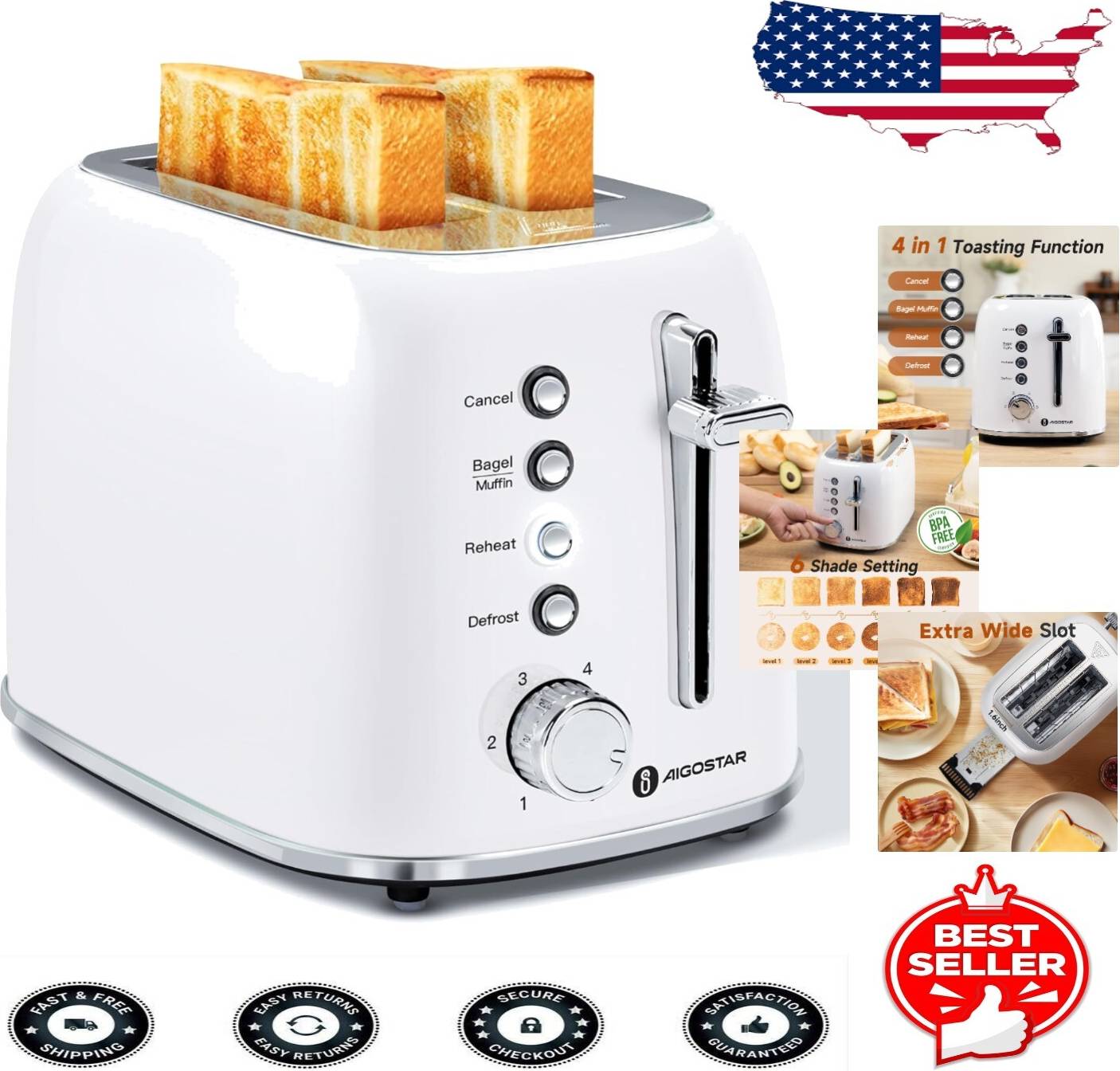 Retro 2 Slice Toaster