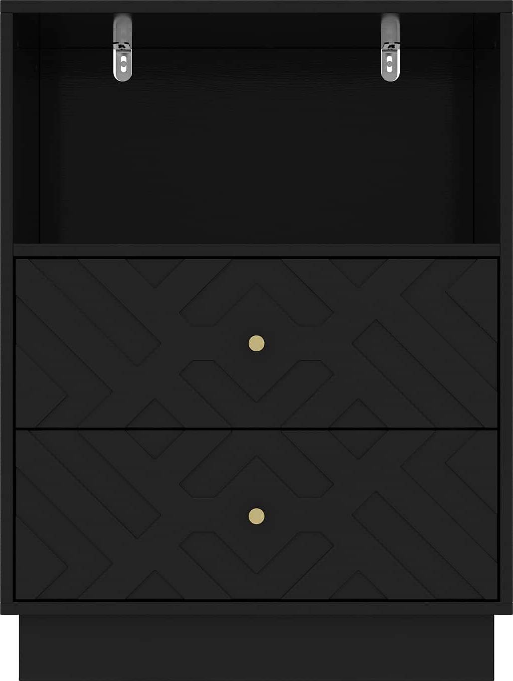 Geometric Pattern Nightstand 2 Drawers