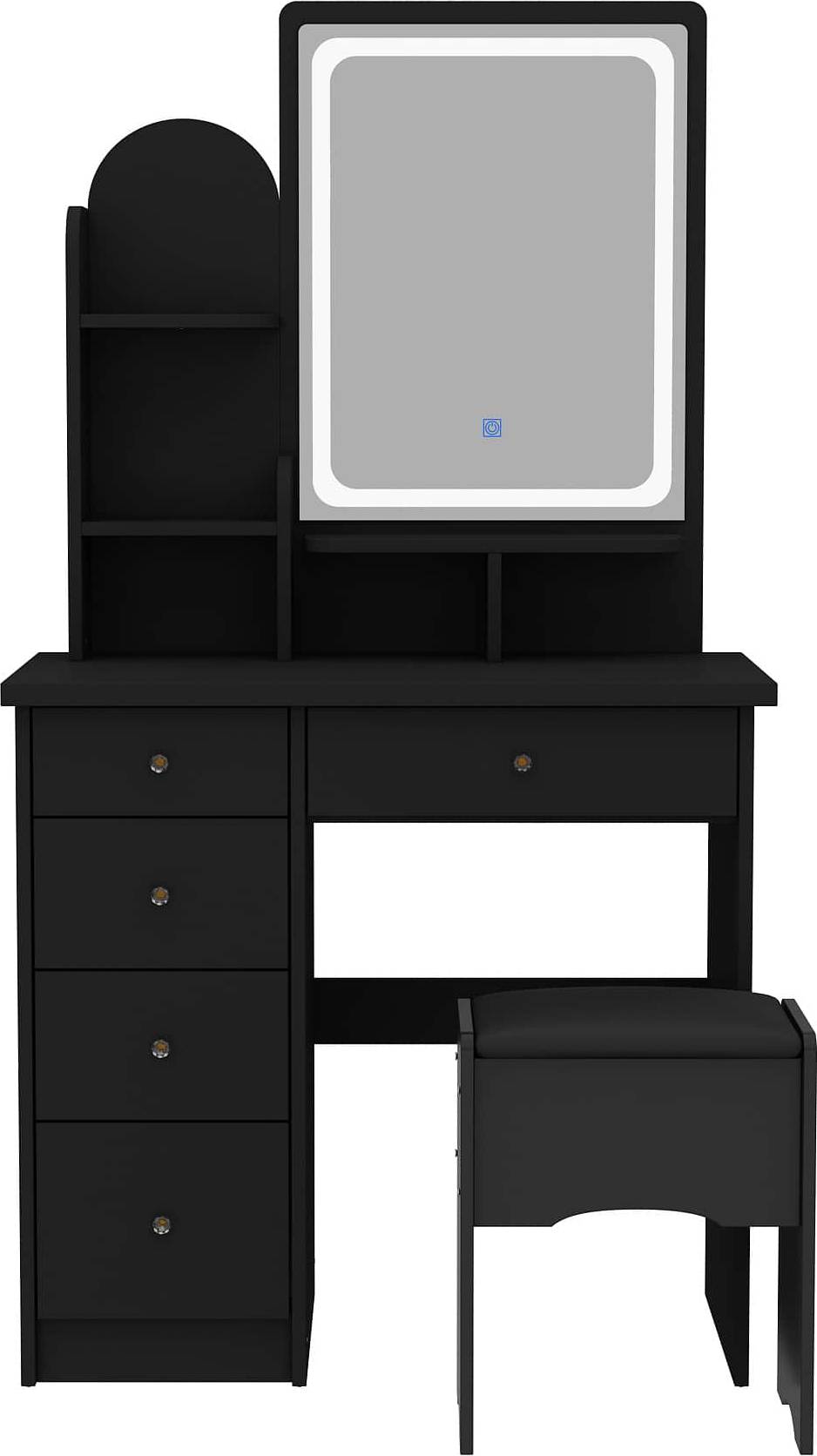 Makeup vanity with storage FAMAPY Vanity with LED Mirror Storage Drawers Dressing Table