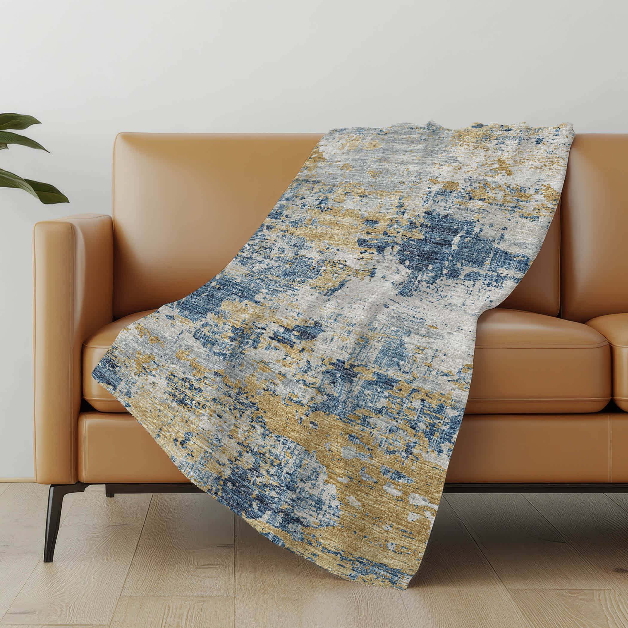 Addison Rugs Premium Machine Washable ASB69 Sherpa Throw Blanket Blankets Blue