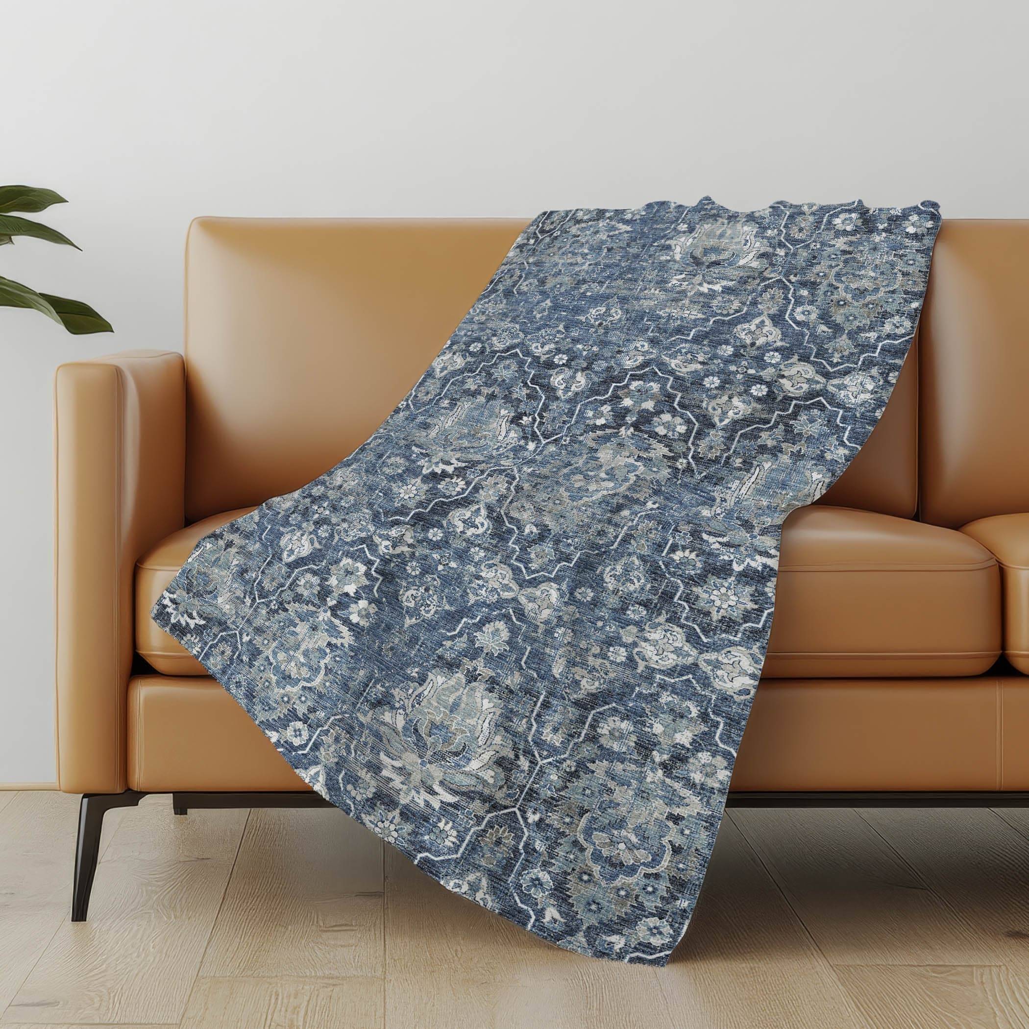 Addison Rugs Premium Machine Washable ASB94 BL50x70 Blankets Blue