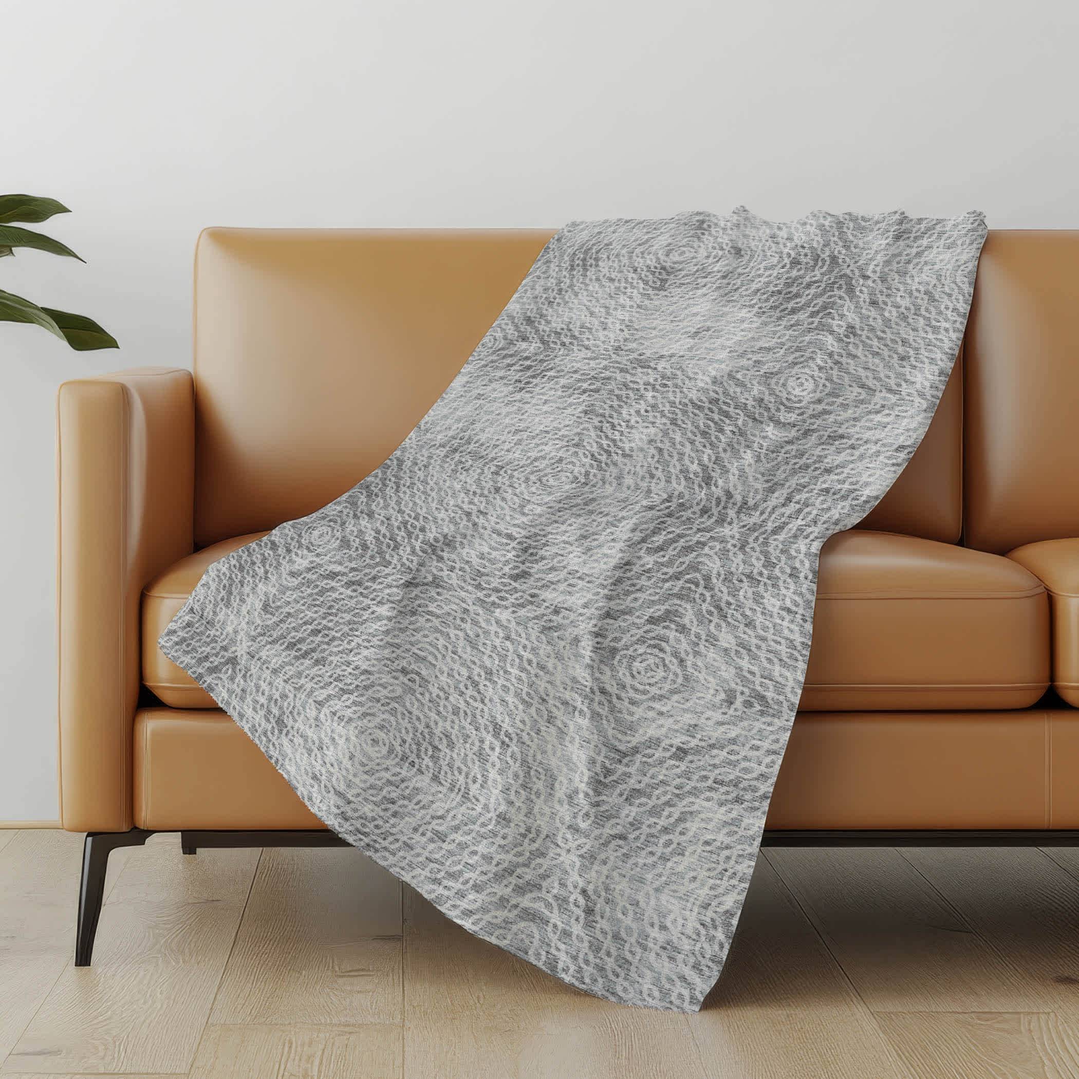 Addison Rugs Premium Machine Washable ASB74 AS50 x 70 Blankets Gray