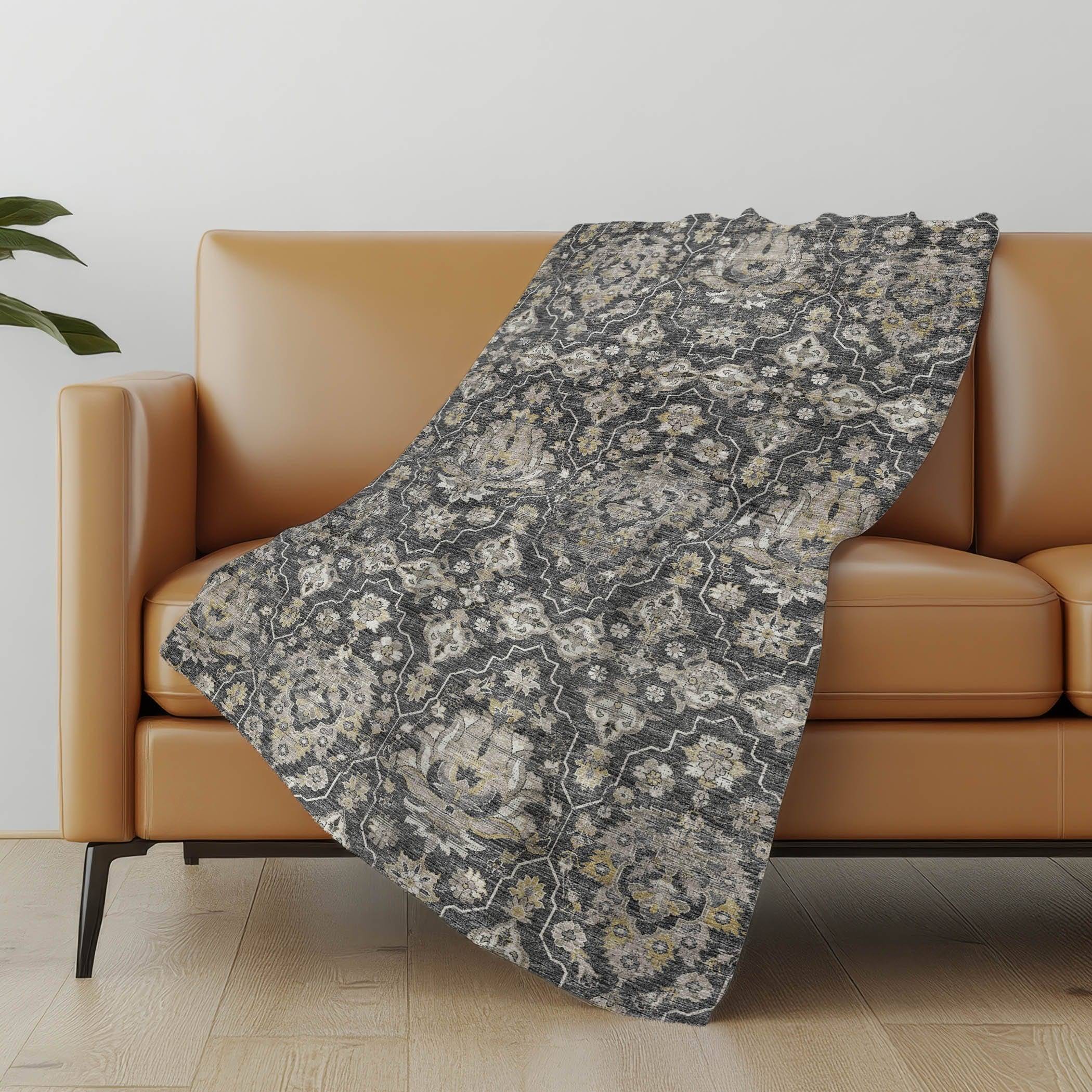 Addison Rugs Premium Machine Washable ASB94 SH50 x 70 Blankets Gray