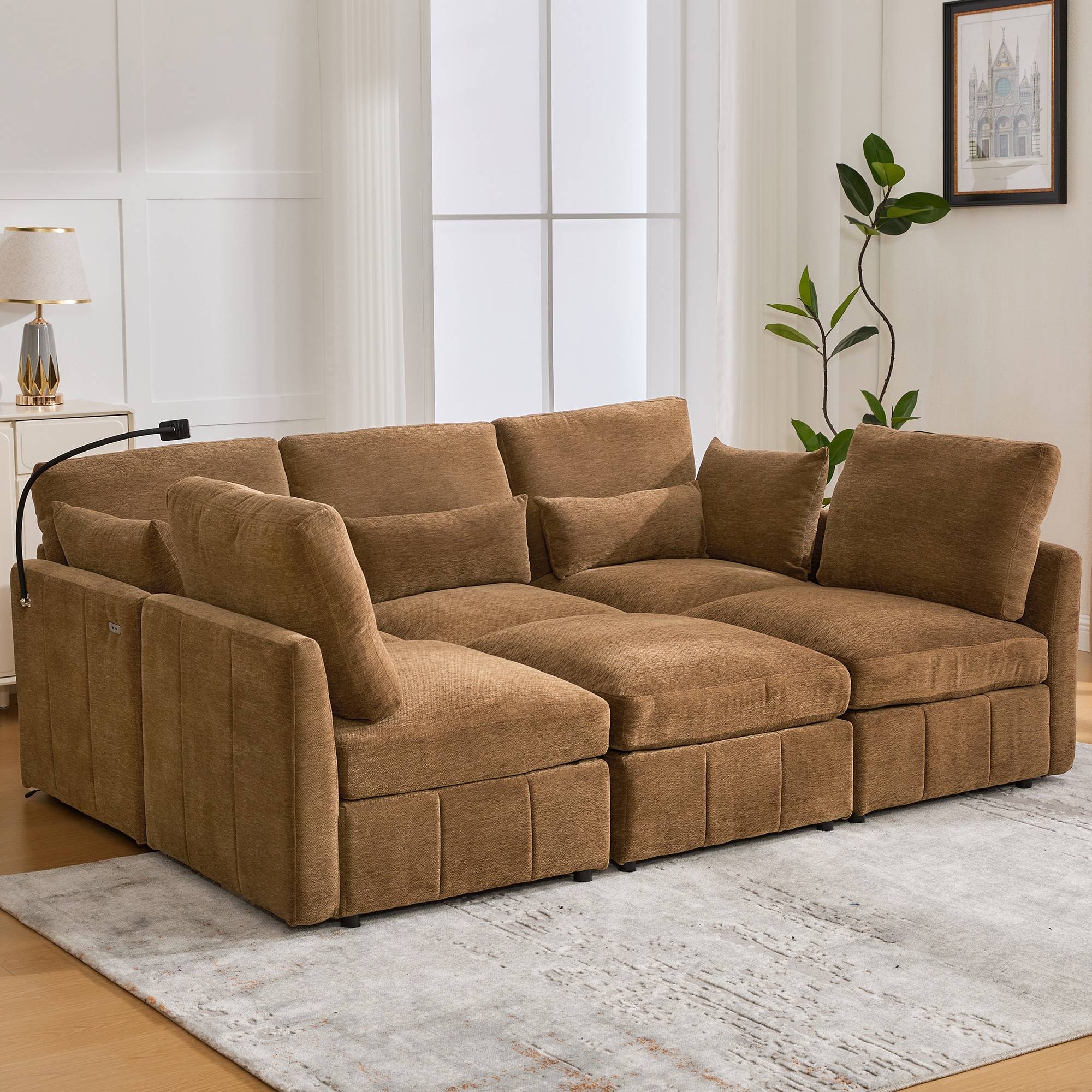 Modular sectional sofa ModernLuxe Modular Sectional 85.4 Inch Sofa