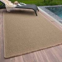THE RUGS Jute Looking Greek Key Design Outdoor Rug 80cm x 150cm Green