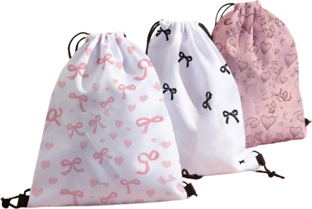 Shein 1pc Drawstring Backpack With Pink Bow