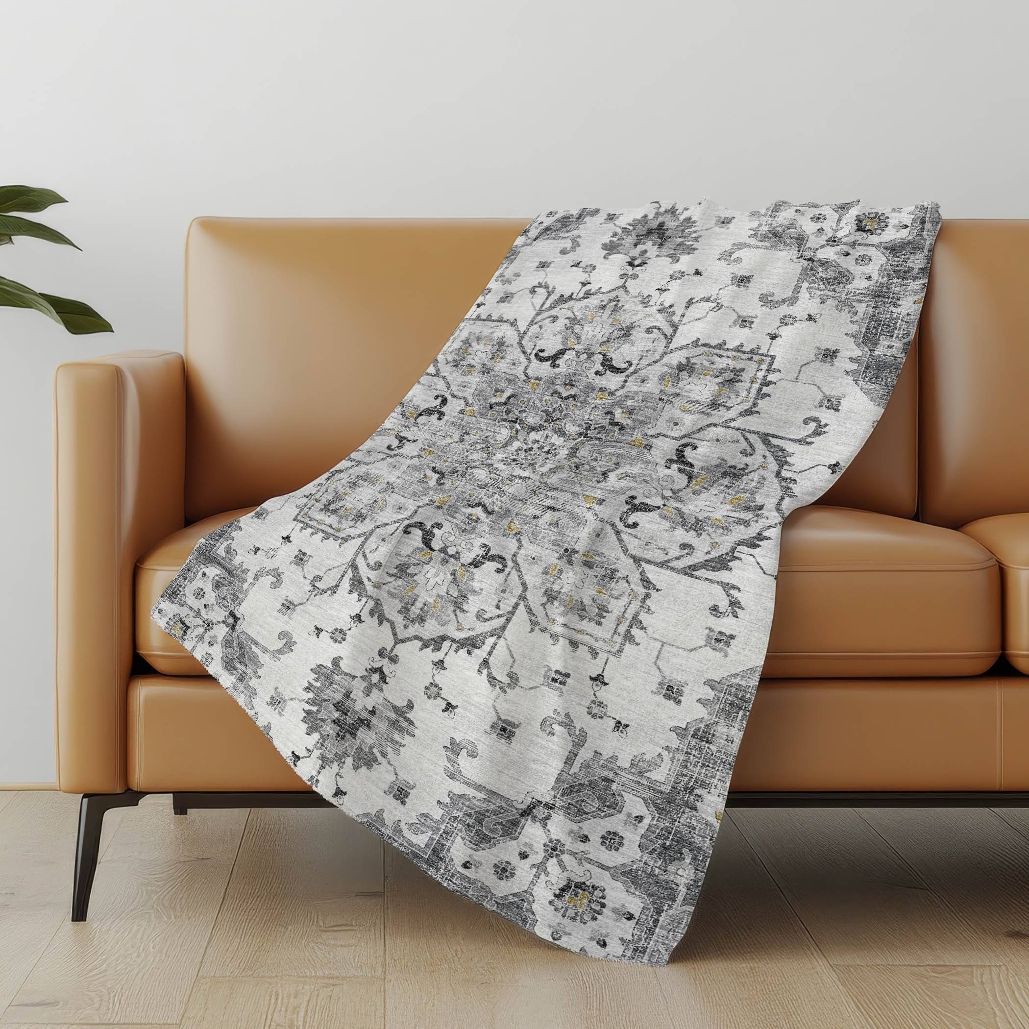 Addison Rugs Premium Machine Washable ASB93 FG50x70 Blankets Gray