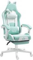 Homcom Gaming Chair With Footrest Light Blue