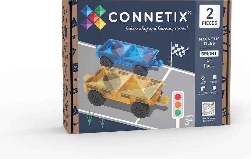 Magnetic tiles CONNETIX Magnetic Tiles Bright Car Pack 2pc