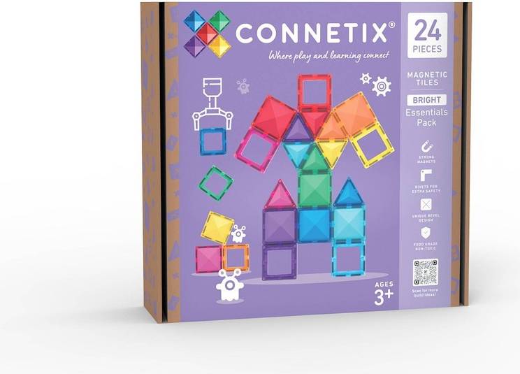 Magnetic tiles CONNETIX Magnetic Tiles Bright Essentials Pack 24pc