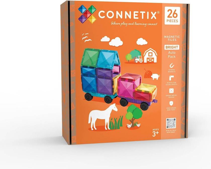 Magnetic tiles CONNETIX Magnetic Tiles Bright Auto Pack 26pc