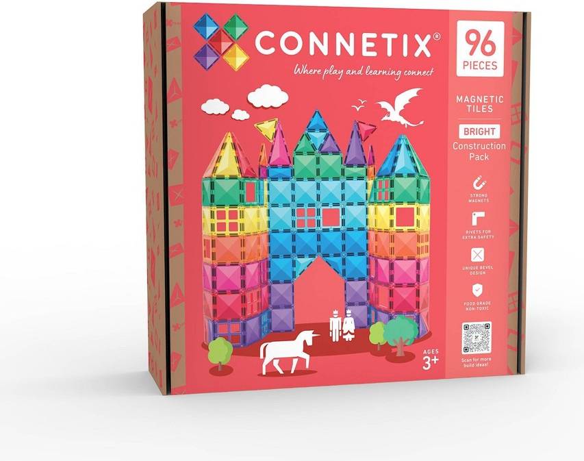 Magnetic tiles CONNETIX Magnetic Tiles Bright Construction Pack 96pc