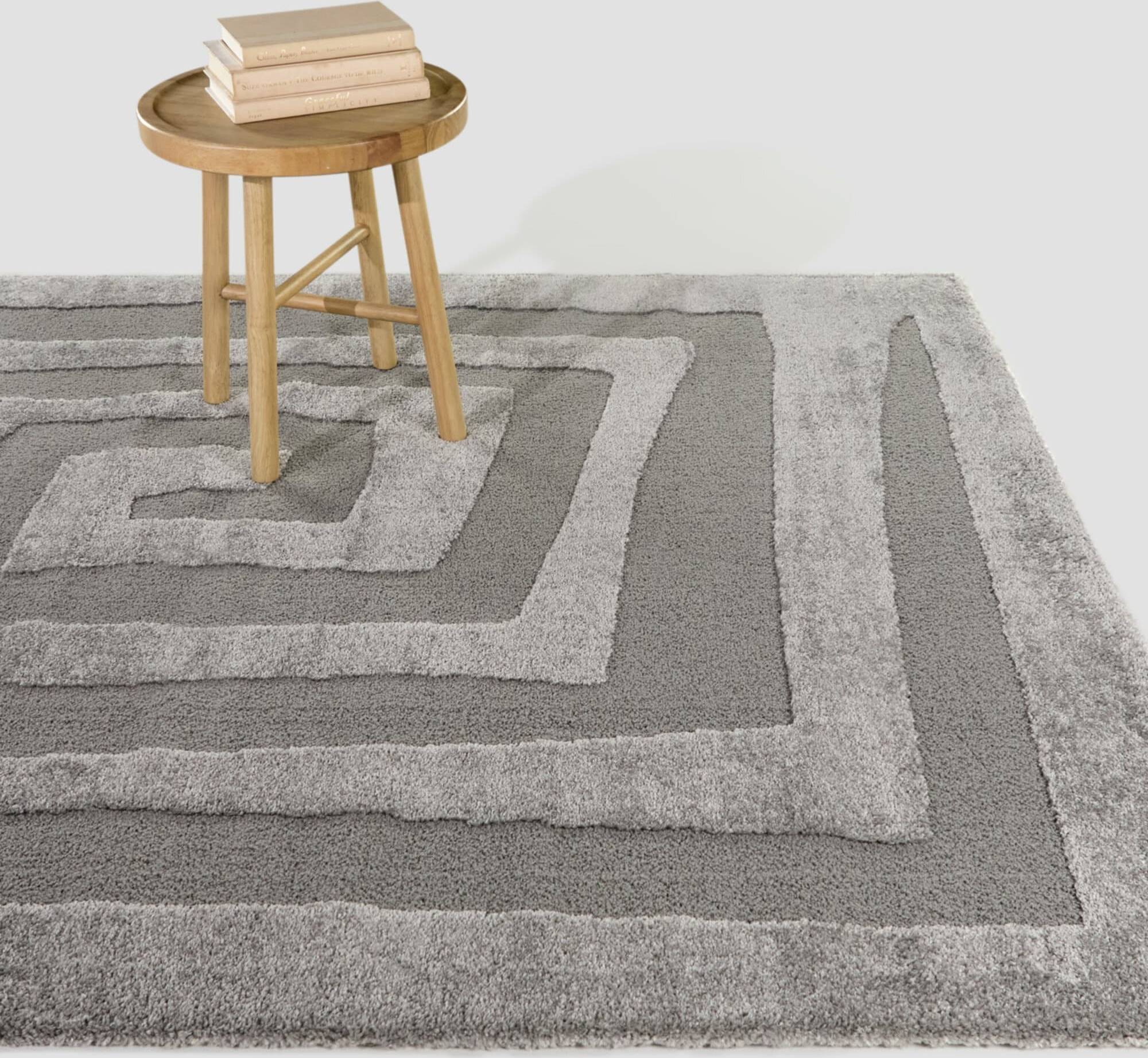 Balta Rugs Draco Abstract Carved Pattern Area Rug 7'10" x 10' Gray