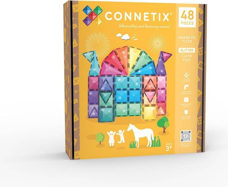 Magnetic tiles CONNETIX Magnetic Tiles Glitter Castle Pack 48pc