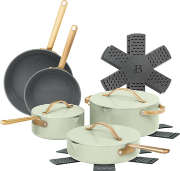 Non stick ceramic cookware Beautiful Beautiful 12pc Ceramic Non-Stick Cookware Set