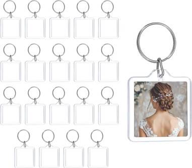 Uxcell Photo Frame Keyring Square Keychains