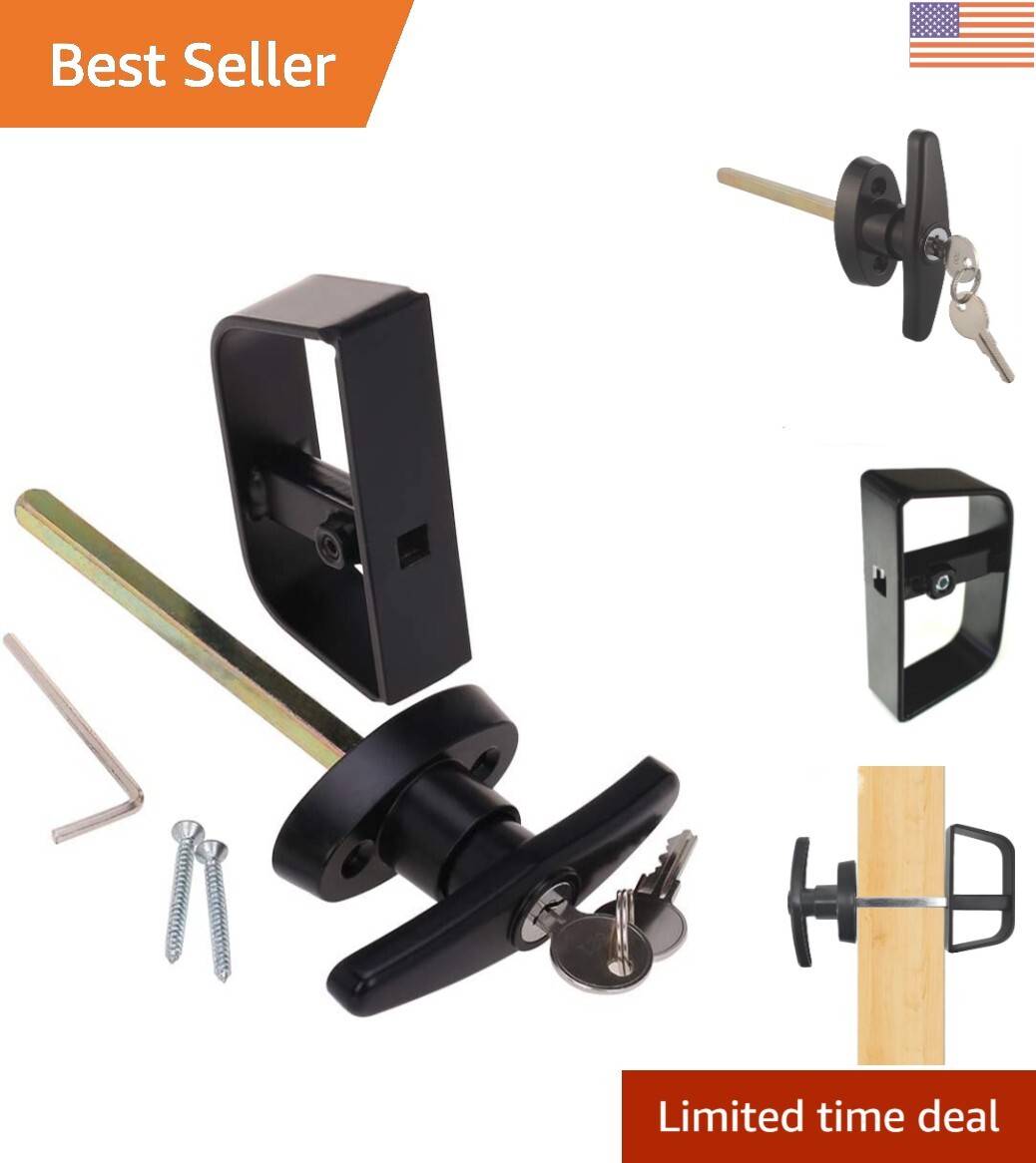 Door handle with lock Powder Coated T-Handle Lock Kit 3 Keys