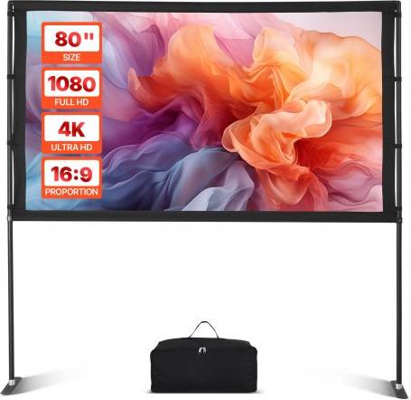 Projector Screen 80 Inch 160° Wide Angle