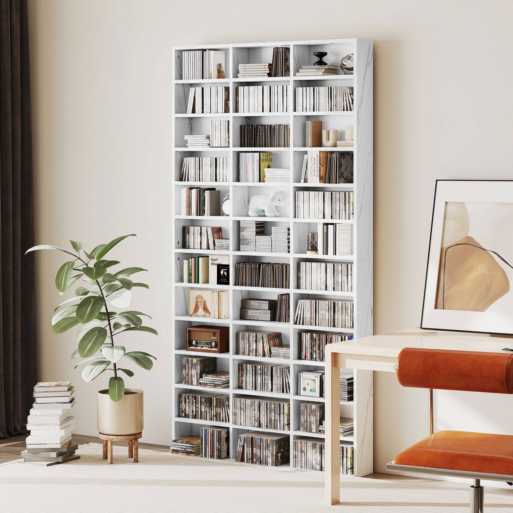Homcom Media Storage Shelf With Adjustable Shelves