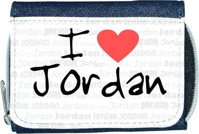 TeeTreeDesigns I Love Heart Jordan Denim Wallet
