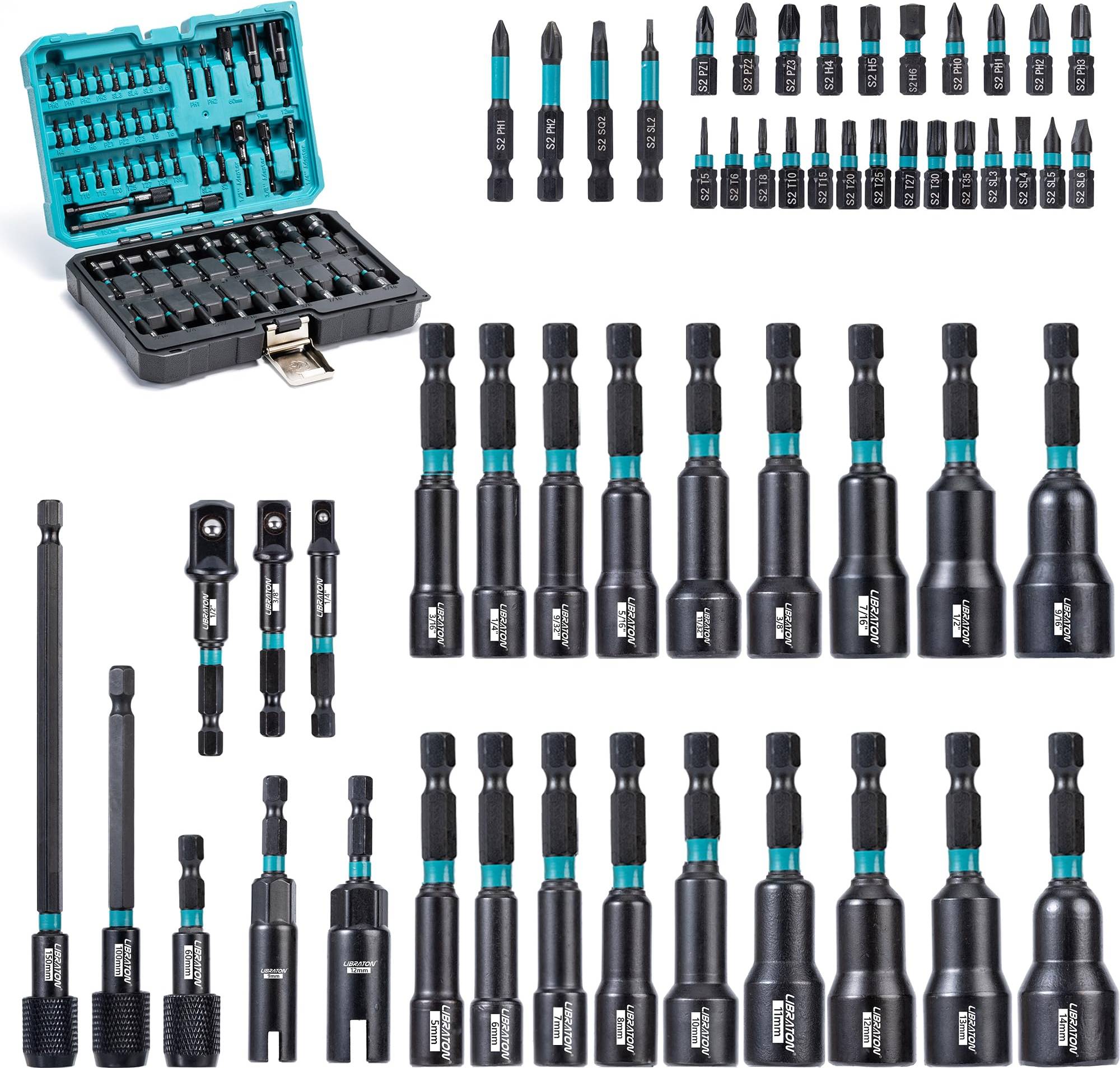 Libraton Magnetic Nut Driver Set 54pcs Socket Bit