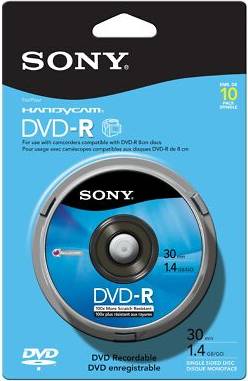Sony dvd Sony 8cm Write-Once DVD-R Skin Pack 10 Pack