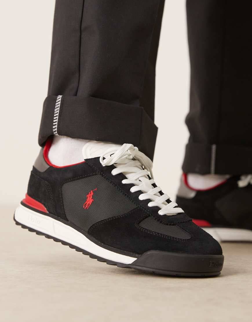 Polo Ralph Lauren Varick Suede Ripstop Trainers - Black Grey
