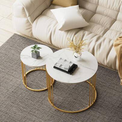 Shein Coffee Set Of 2 Nesting Table