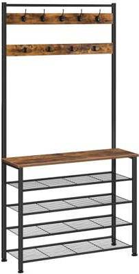 Shein Coat Stand With Shoe Storage Clothes Rack