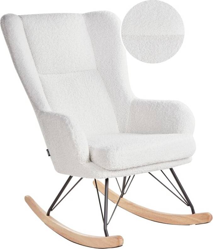 Beliani Boucle Off-White Rocking Chair
