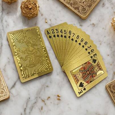 Shein Dragon PVC Playing Cards Set - Matte Gold