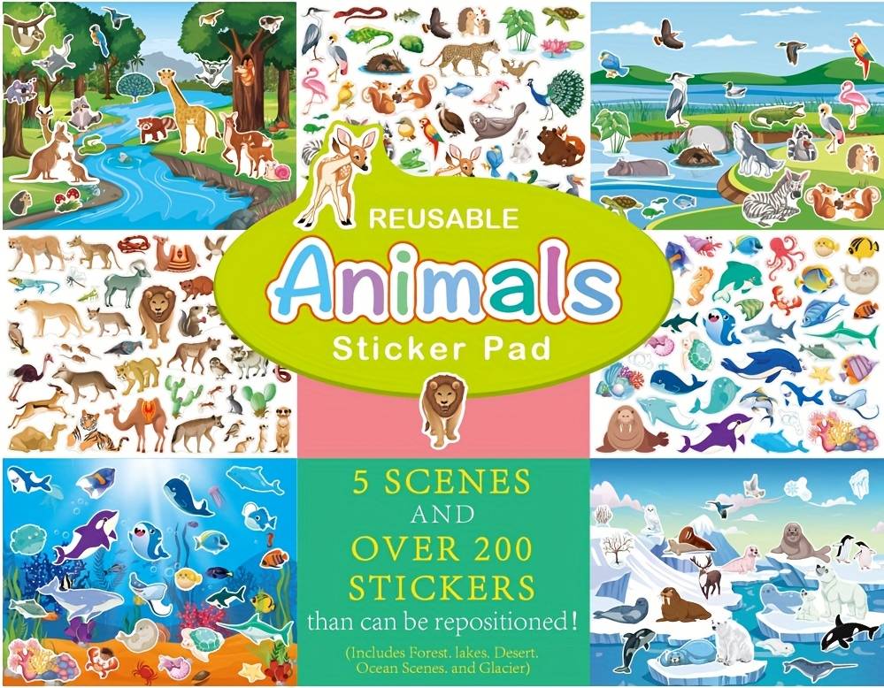 Temu Large Animals Dinosaur Sticker Books