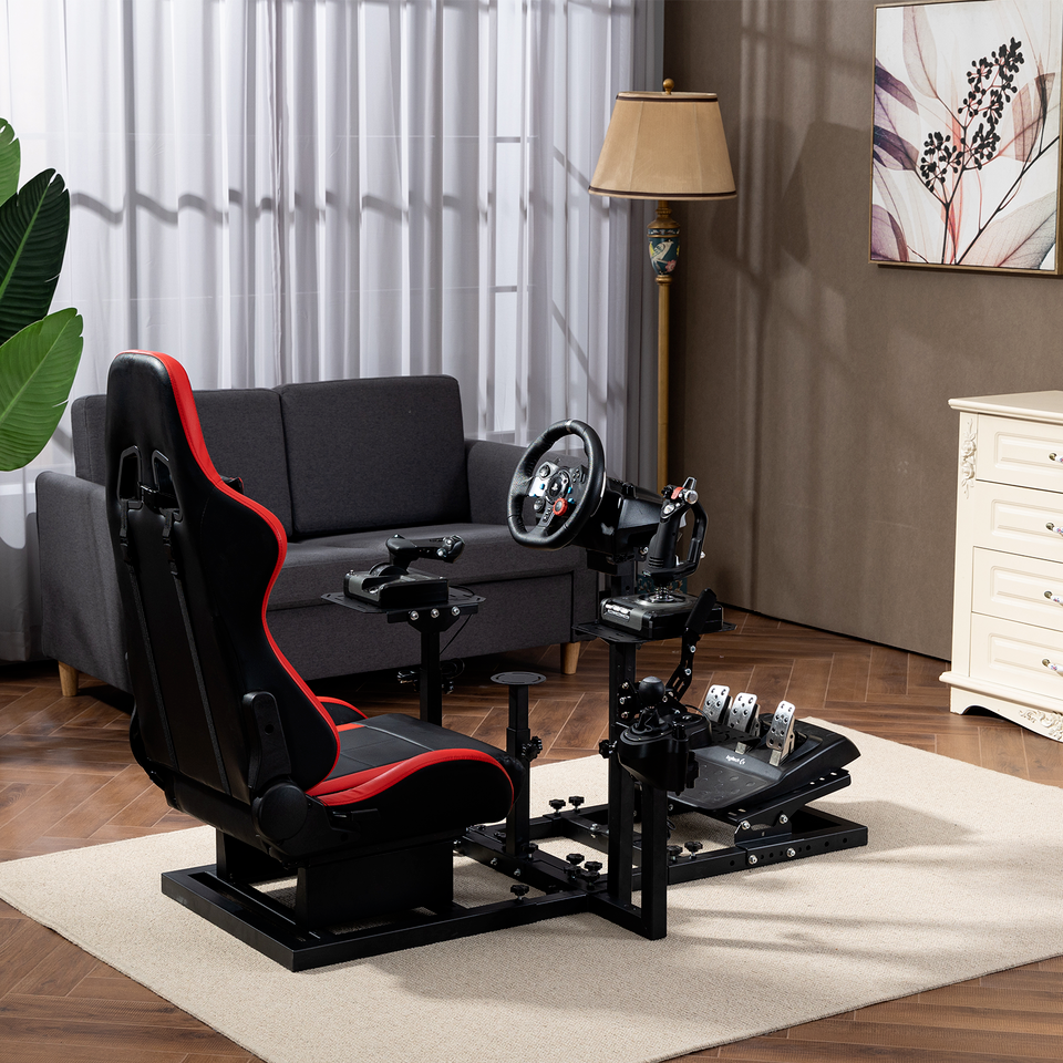 Sim racing seat Hottoby Racing Sim Cockpit Stand Red Seat