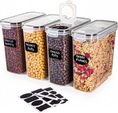 Cereal Storage Containers 4pcs Set 4l