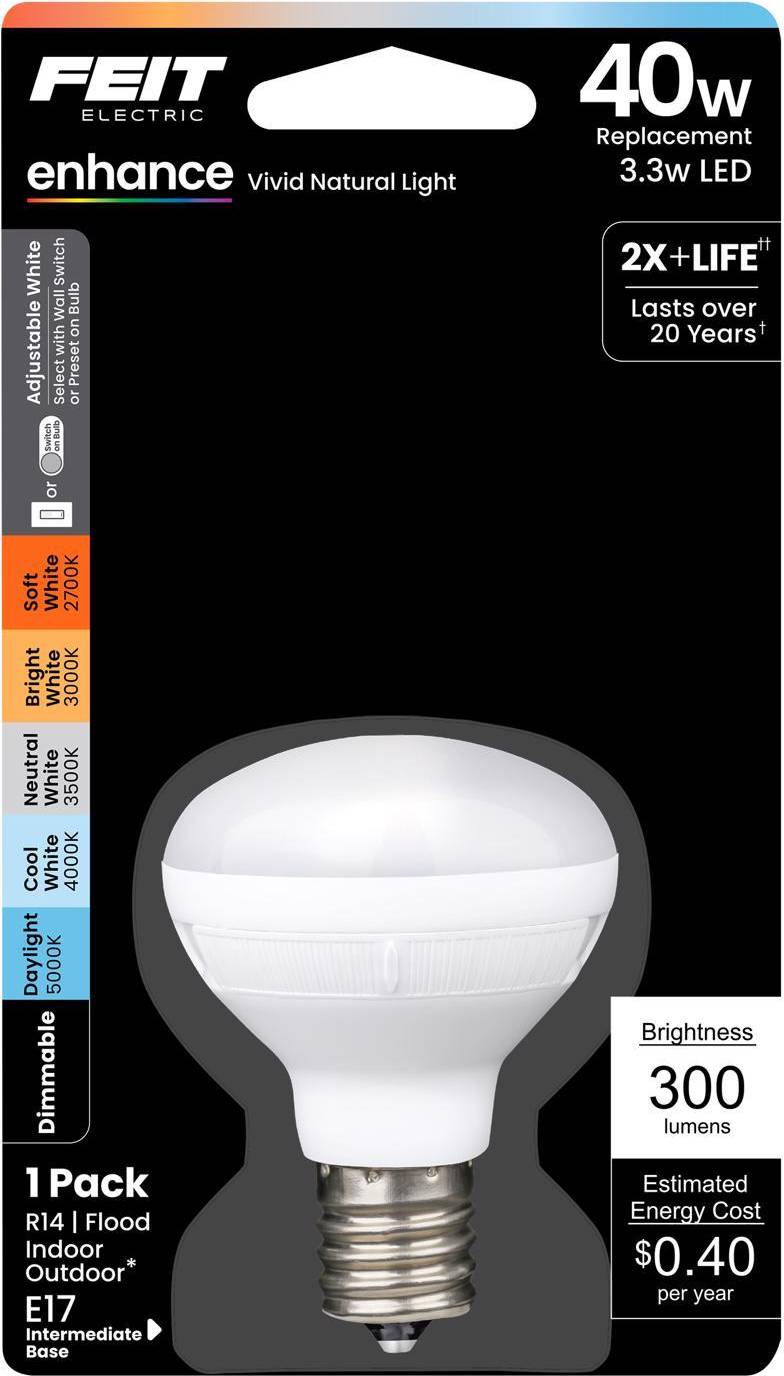 Feit electric led light bulb Feit Electric R14 E17 Adjustable LED Bulb 40 Watt