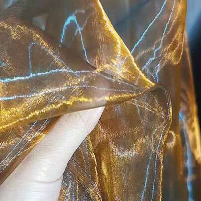 Shein Gradient Two-Color Mesh Fabric Laser Texture Fabrics