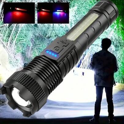 Rechargeable led flashlight Shein Rechargeable LED Outdoor Flashlight 6 Modes