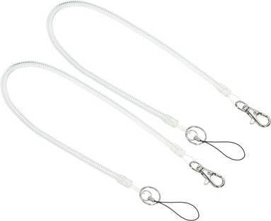 Uxcell Plastic Retractable Coil Spring Keychain Strap - Transparent