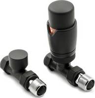 Radiator valve Reina Modal Trv Straight Radiator Valve And Lockshield Black
