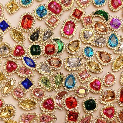 Shein 50pcs Multicolor Hand Sewing Rhinestone Claw
