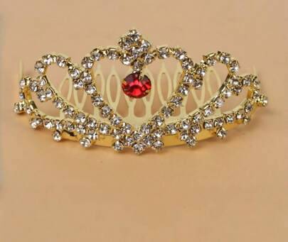 Shein Bridal Rhinestone Tiara - Copper Alloy