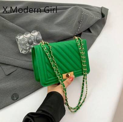Shein Solid Color PU Embossed Mini Shoulder Bag