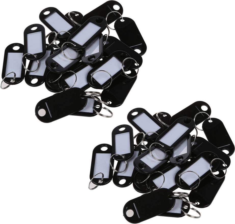Key ID Label Tags Split Ring Schwarz