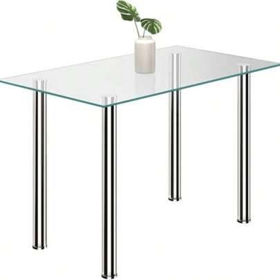 Shein Modern Glass Rectangle Dining Table