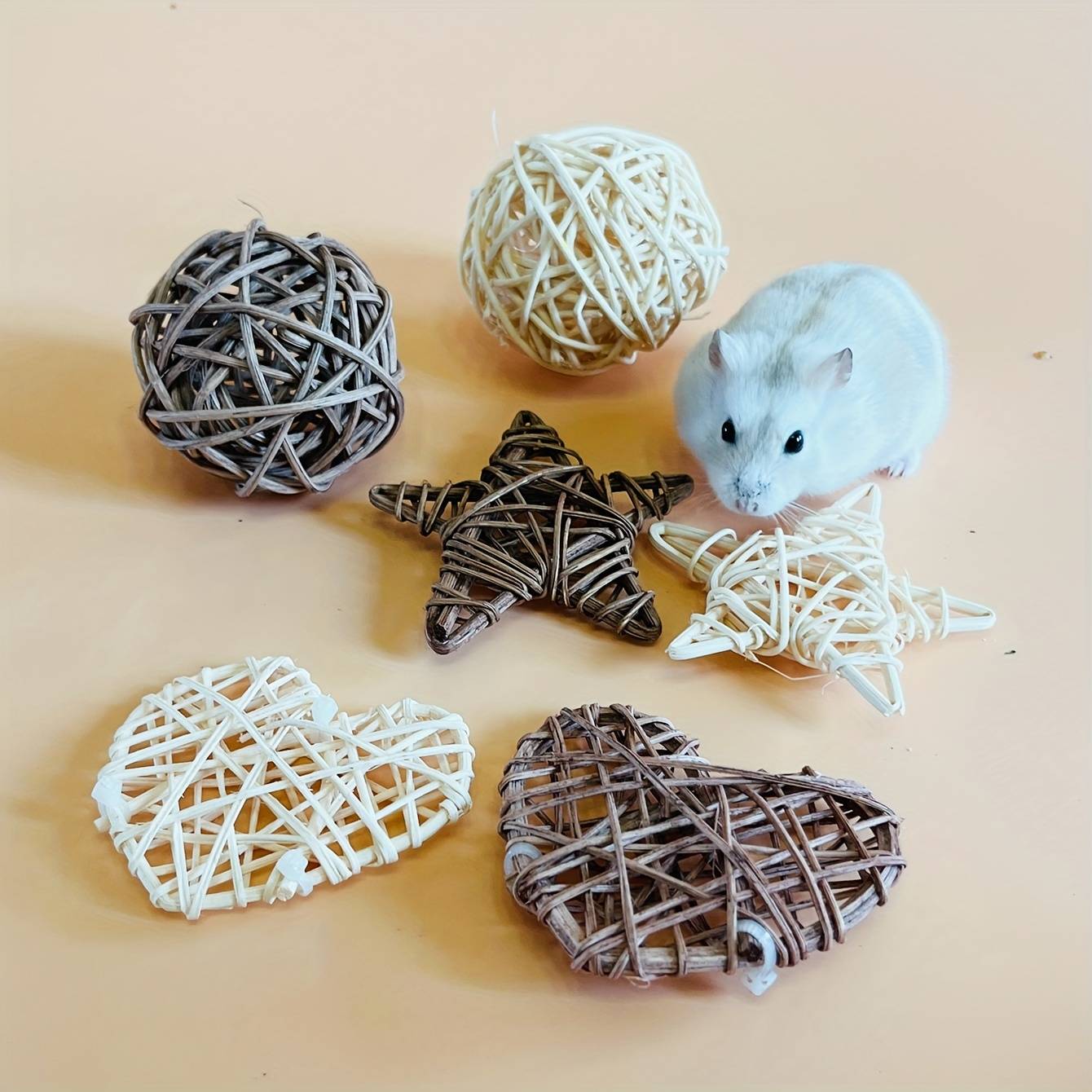 Temu Hamster Rattan Ball Toy Set