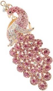 Peacock Purse Backpack Key Chain Bling