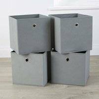 Home Source Grey Foldable Canvas Set Storage Box