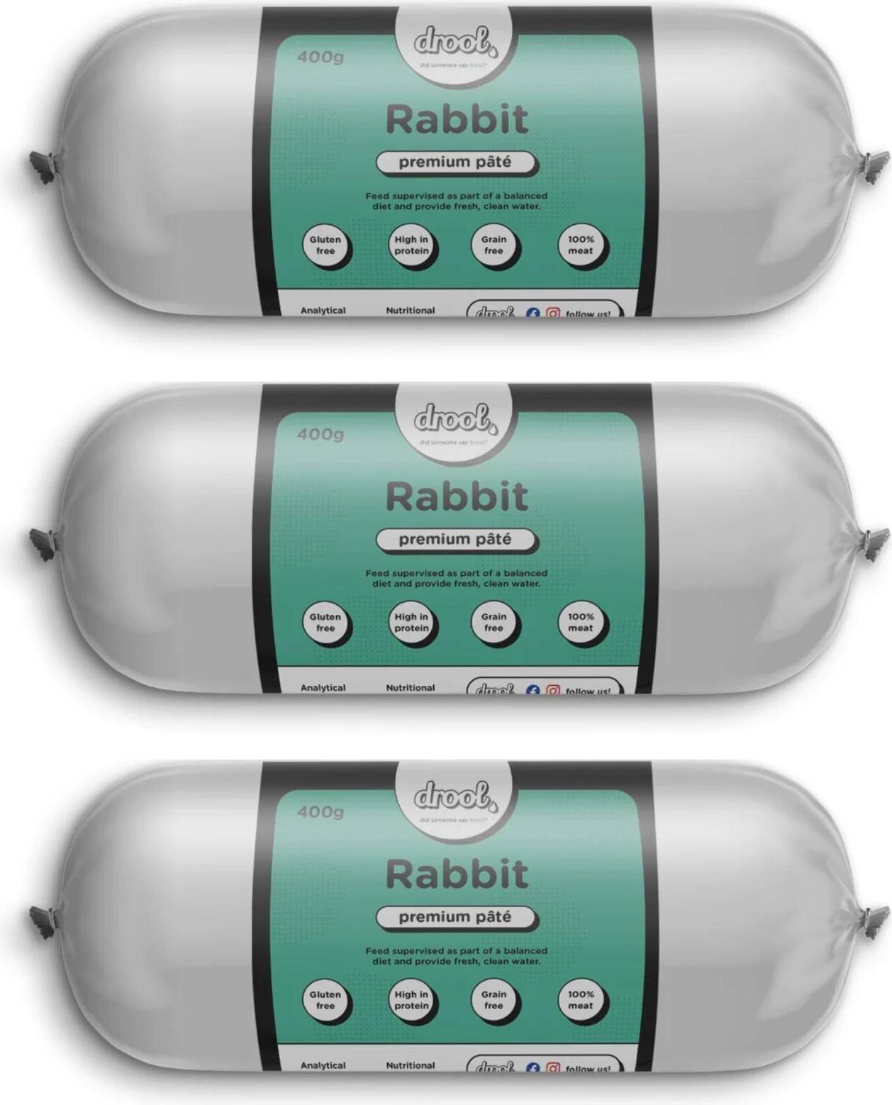 Drool Drool Premium Dog Pate 3 Rabbit
