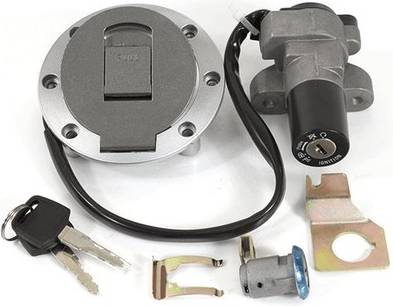CMPO Motorcycle Lock Set Complete Barrel Key Cap - Zs125-48a