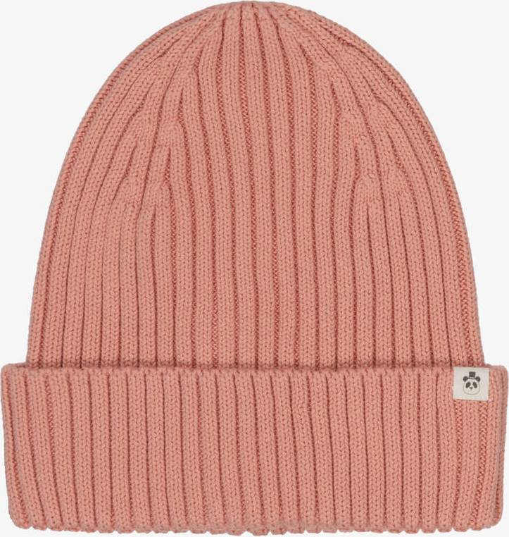 Mini Rodini Girls Pink Ribbed Knit Beanie Hat
